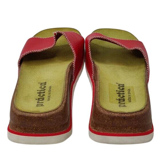 Y2K Womens Red Leather Sandal Sz 9 - Picture 4 of 9